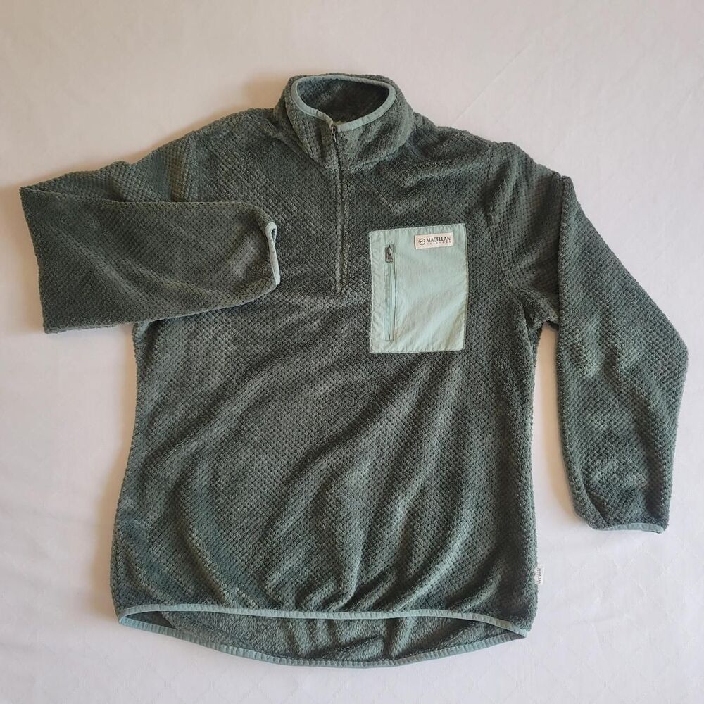 Magellan Outdoors Quarter-Zip Fleece Pullover Jacket Forest Green Women's L